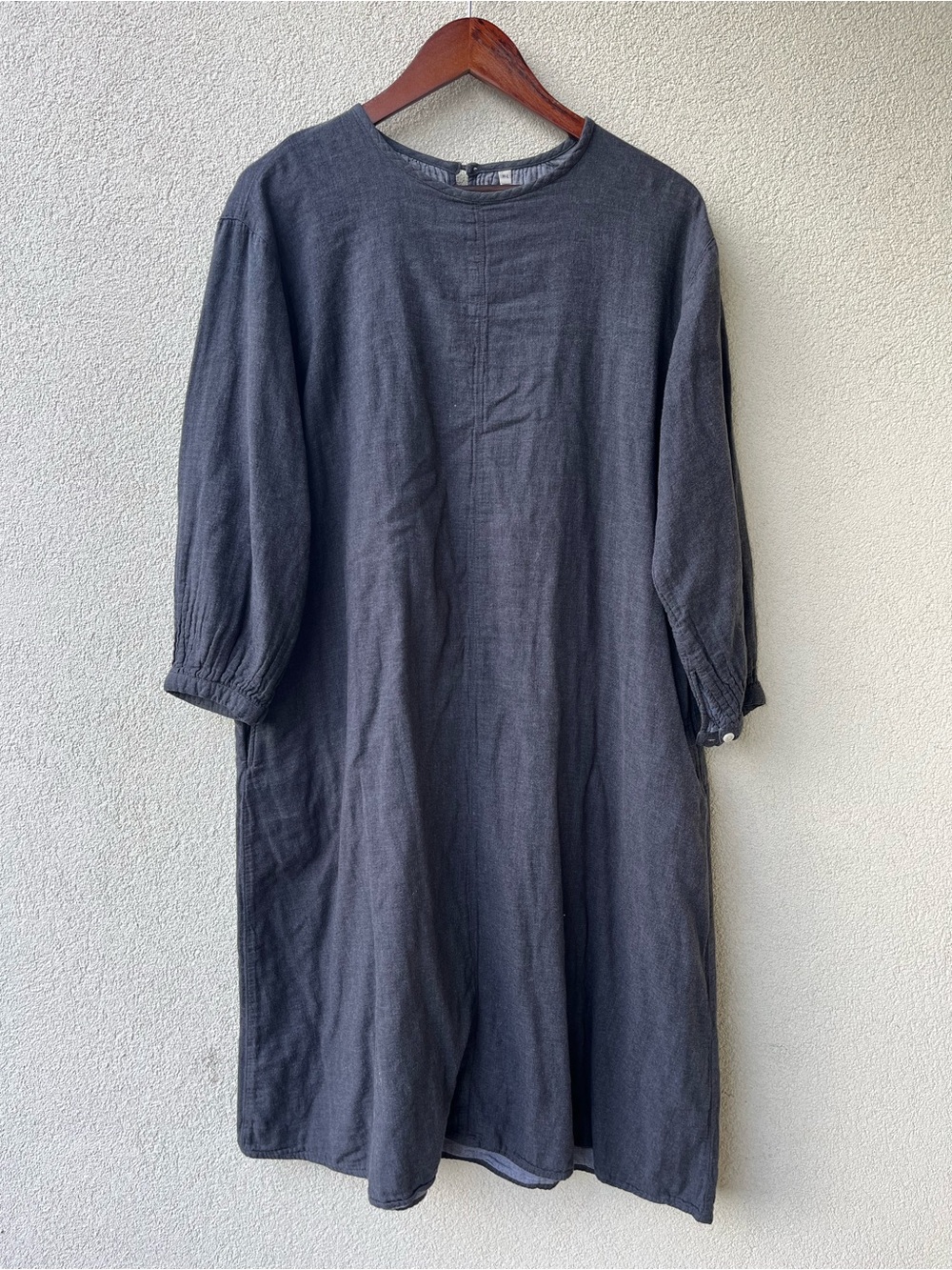 MUJI Double Cloth Flannel Sac Grey Midi/Maxi Dress - Picture 1 of 6